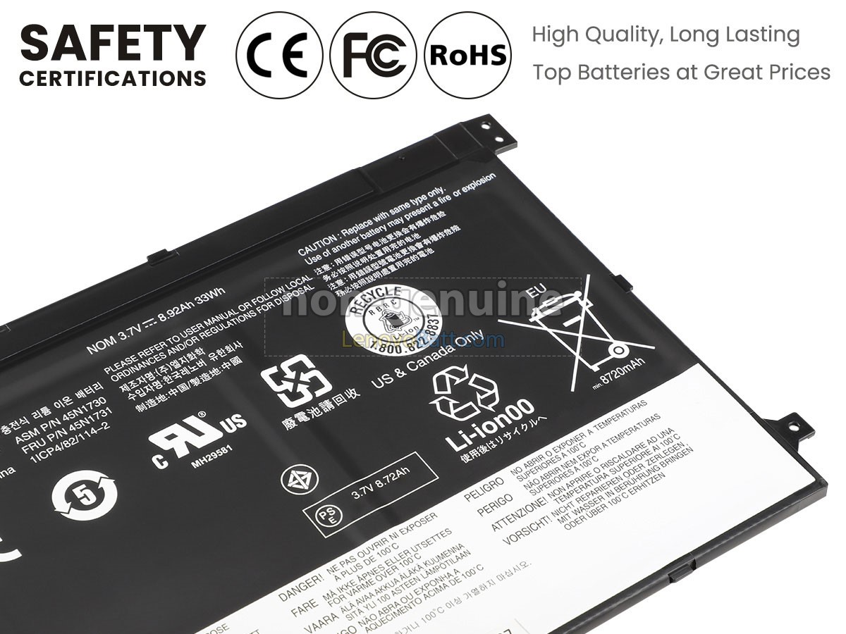 3.7V 33Wh Lenovo 45N1732 battery
