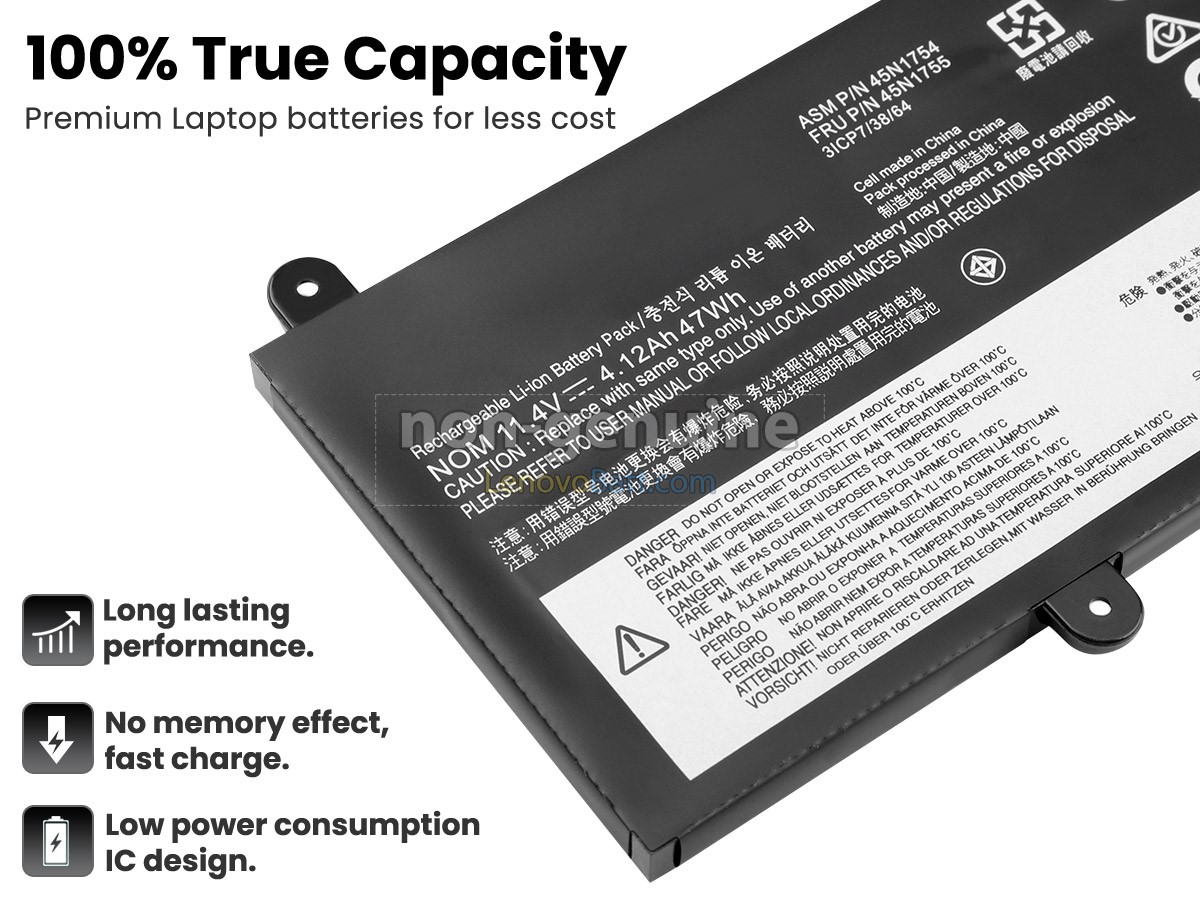 11.4V 47Wh Lenovo 45N1756 battery