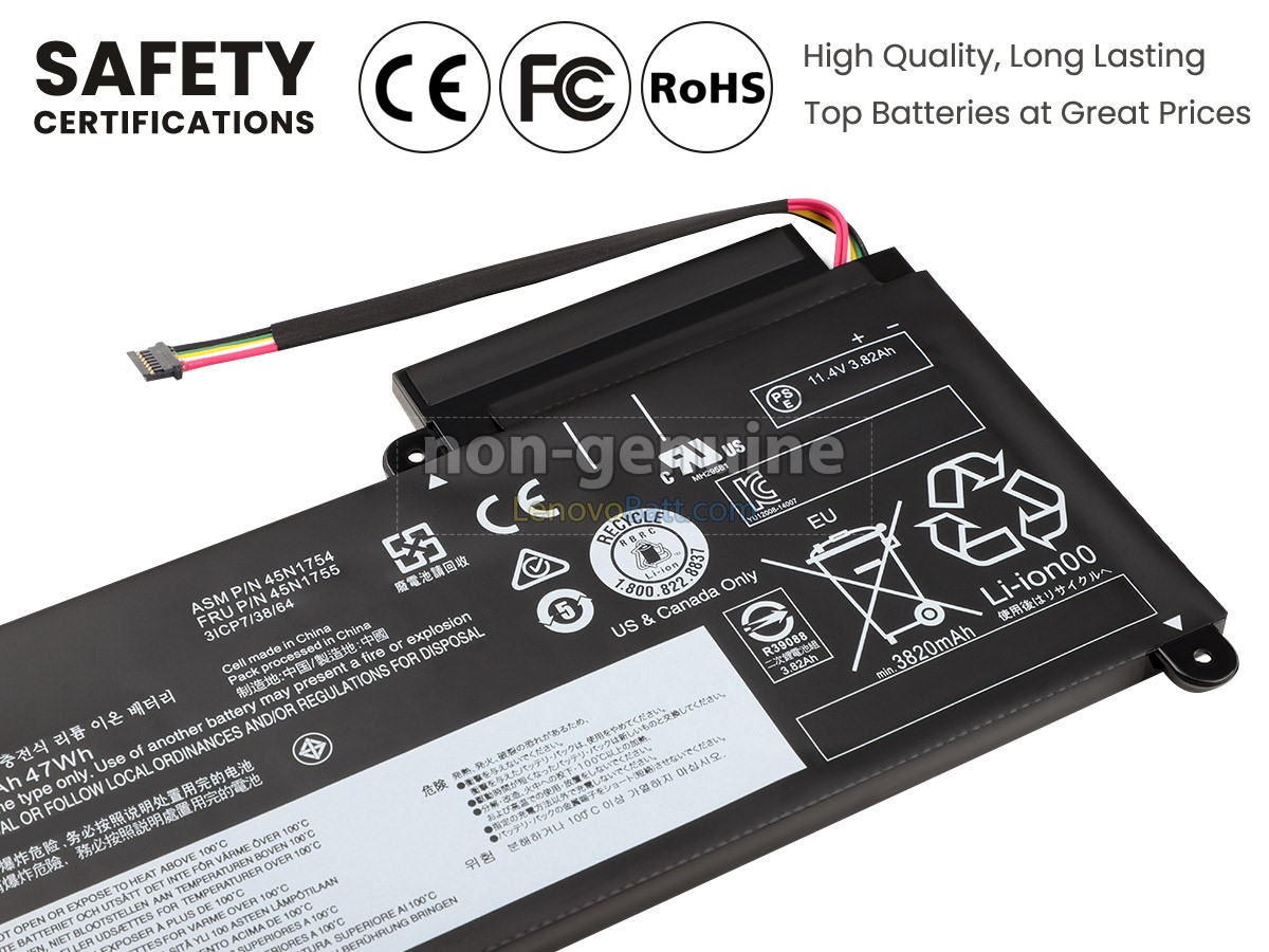 11.4V 47Wh Lenovo 45N1756 battery