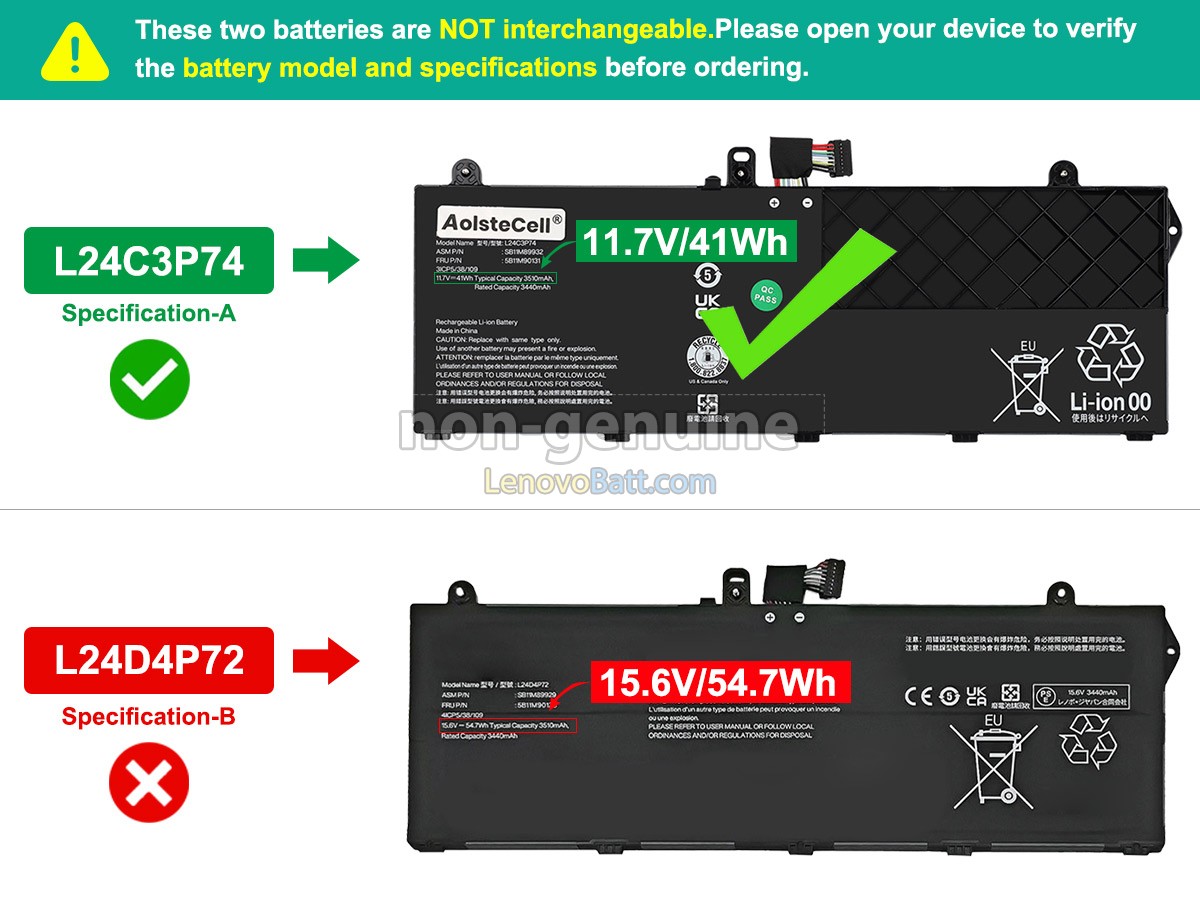 Lenovo L24C3P74 battery replacement