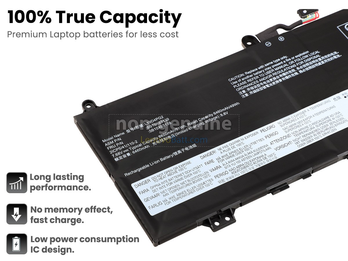 7.68V 51Wh Lenovo ThinkPad C13 YOGA GEN 1 Chromebook-20UX001FRI battery