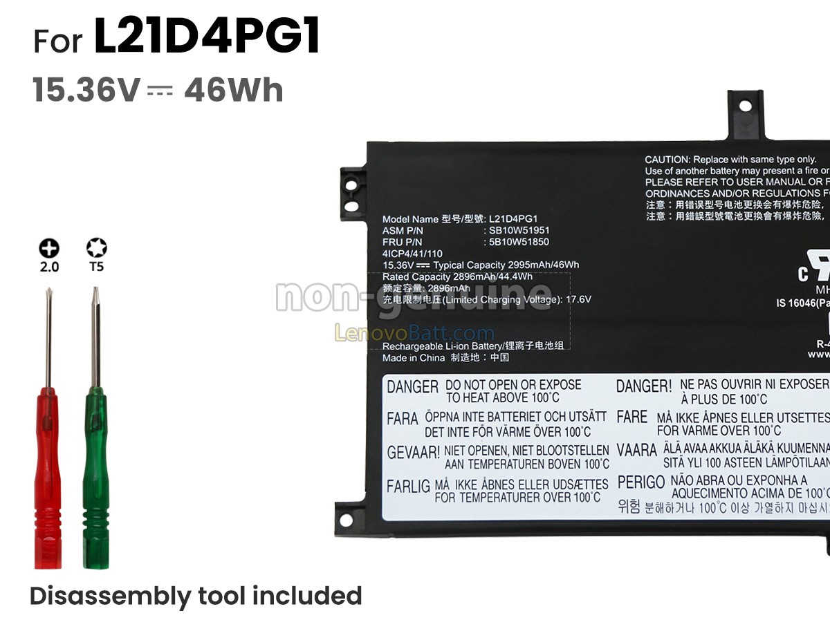 Lenovo L21D4PG1(4ICP4/41/110) battery replacement