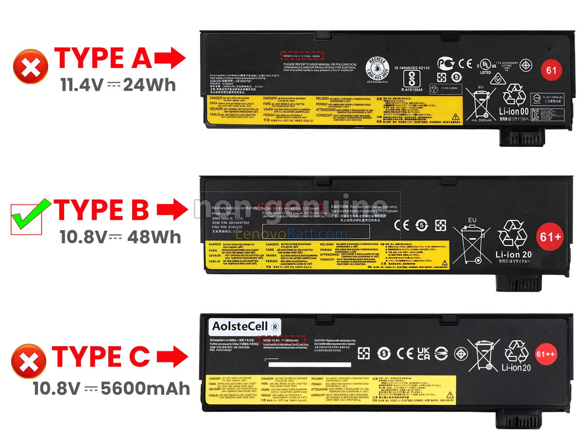 10.8V 48Wh Lenovo 01AV419 battery