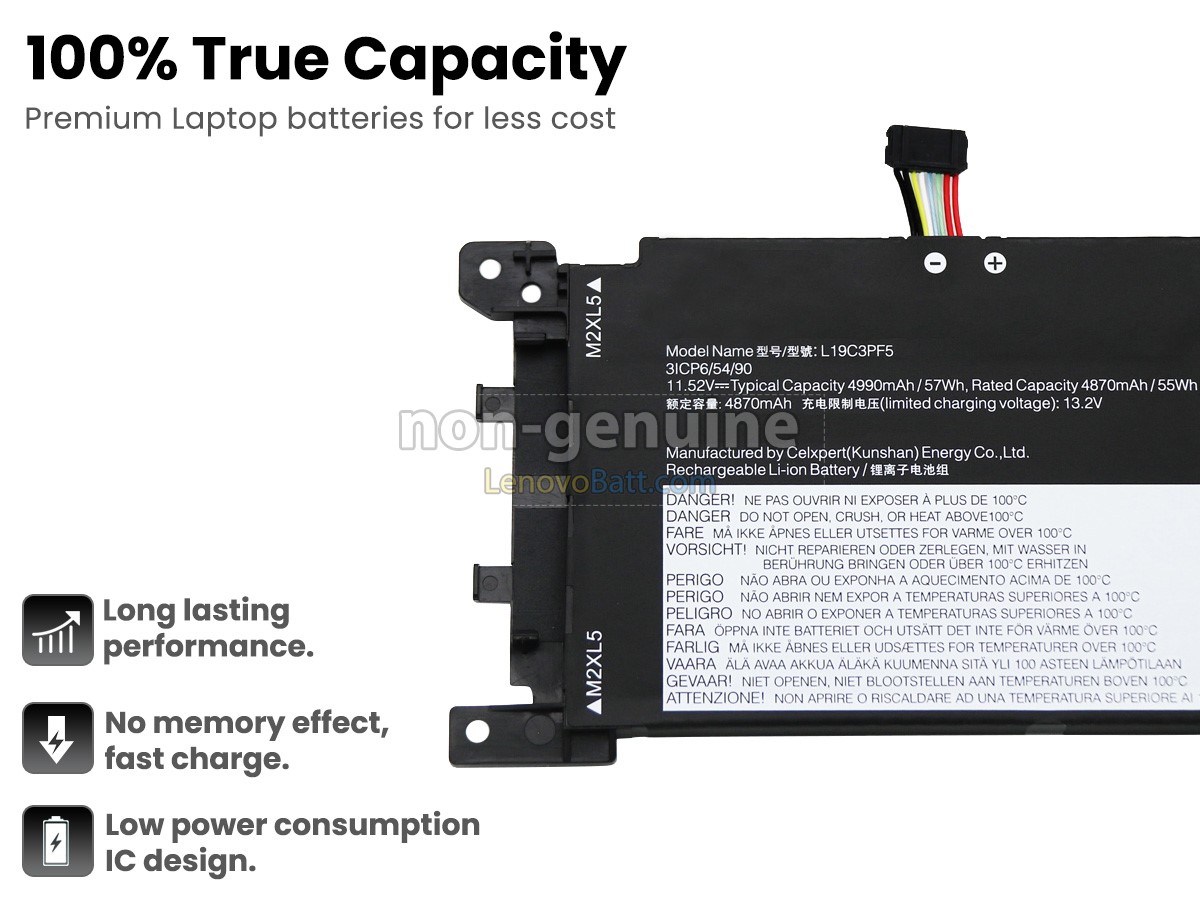 11.52V 57Wh Lenovo IdeaPad 5-15ARE05 battery
